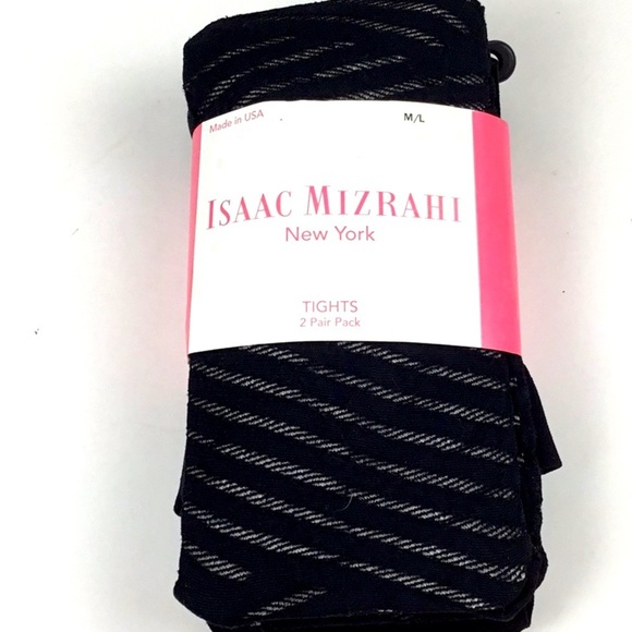 Isaac Mizrahi Accessories - Isaac Mizrahi Black tights 2 pack Solid / Fishnet